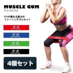 エクササイズグッズ 4個セット ゴムバンド ゴムバンド トレーニング チューブ ループバンド 筋トレ 収納袋なし MSCGUM-4