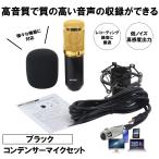 コンデンサーマイク セット ブラック スタジオ 放送 録音 マイク レコーディング スタンド ショックマウント MB-800-BK