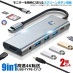 usbハブ 2個セット USB Type-C ハブ 9in1 4K HDMI USB3.0対応 SDカードリーダー PD充電 対応 hub 高解像度 モニターOFFボタン付き スクリーンスイッチ 9IN1HUB