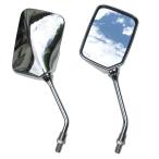 バイク ミラー 10mm 左右 セット スクエア 旧車 カスタム サイド 汎用 シルバー