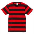 ＵｎｉｔｅｄＡｔｈｌｅ（ユナイテッドアスレ） ５．０オンス　ボールドボーダー　ショートスリーブＴシャツ ブラック/レッド