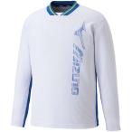ミズノ MIZUNO スウェットシャツ 62JC200101 ホワイト×ソニックブルー クイックドライPLUS UPF50+ ダイナモーションフィット StandardFit