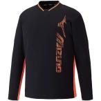 ミズノ MIZUNO スウェットシャツ 62JC200109 ブラック×ネオンフレイム クイックドライPLUS UPF50+ ダイナモーションフィット StandardFit