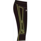 ミズノ MIZUNO レーシングタイツ（セミロング） 93：ブラックxライムグリーン