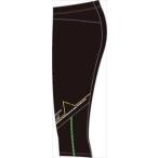 ミズノ MIZUNO レーシングタイツ（セミロング） 93：ブラックxクラシックグリーンxイエロー
