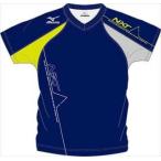 ミズノ MIZUNO プラクティスシャツ 83：ドレスネイビーxライムグリーン