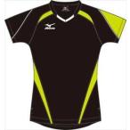 ミズノ MIZUNO プラクティスシャツ 93：ブラックxライムグリーン