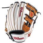  Wilson в общем для софтбола перчатка для игрока внутреннего поля Wannable Hero DUAL 87 type правый для метания белый WBW102443