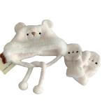  шляпа перчатки 2 позиций комплект женский нежный толстый теплый симпатичный женский мягкая игрушка медведь. шляпа . перчатки флис подкладка year утеплитель наушники с капюшоном .