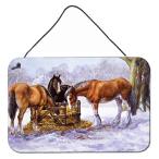 Caroline's Treasures BDBA0297DS812 Horses Eating Hay in The Snow Wall or Do