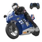 DEERC radio-controller bike radio controlled car child oriented radio-controller motorcycle RC Stunt toy automatic balance 6 axis Gyro installing . wheel possible to run talent drift 1/6 large HC-802 blue 