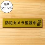 防犯カメラ監視中 マーク付 サインプレート 真鍮風 ゴールド 警告表示 泥棒 いたずら 迷惑行為 防ぐ 金色 屋外対応 水濡れOK シール式 メール便送料無料