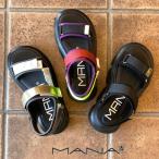 MANA　カラーベルクロサンダル　532165　3E(ゆったり　大きめ)　送料無料　翌日配送　5.5cmヒール　軽量　厚底サンダル　マナ　軽いサンダル
