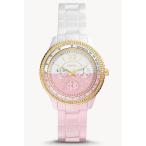 FOSSIL フォッシル STELLA マルチファンクション ピンク＆ホワイトセラミックウォッチ レディースウォッチ 女性用腕時計 スートンカラー