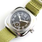 M.R.M WATCH 1930年代の復刻 CUSHION WATCH クッションウォッチ ヴィンテージ 12時間表示のクォーツ腕時計 スモールセコンド CU-BL-02 M.R.M.W.(blk)