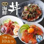 ショッピングお歳暮 父の日 鹿児島県産 特選海鮮どんぶり3種セット 海鮮丼 10食入 カツオ マグロ タレ漬け R-12