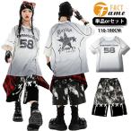  Kids танцевальный костюм выставить Street серия симпатичный короткий рукав футболка чёрный белый Monotone для мужчин и женщин Dance stage / команда костюм соответствует размер 110~180cm