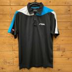 [ б/у * не использовался товар ]s Tiga настольный теннис одежда PACIFIC игра рубашка рубашка-поло с коротким рукавом L черный b люмен zSTIGA