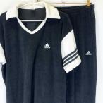 [ б/у ][ верх и низ в комплекте ] Adidas грузовик брюки джерси резина талия пирог ru земля линия L-O ADIDAS Descente Vintage выставить 