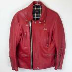 【中古】ROTAR ローター ダブル ライダースジャケット M レッド メンズ 牛革