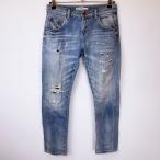 [ б/у ]ZARA BASIC Zara Basic авария обработка джинсы Denim брюки 32 Z1975 женский 