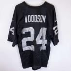 【中古】ナイキ NFL RAIDERS ラスベガス・レイダース ユニフォーム ジャージ #24 WOODSON チャールズ・ウッドソン M NIKE アメフト