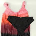 [ used * unused goods ] One-piece fitness swimsuit inner pants pad attaching XL black x orange x Pink Lady -s
