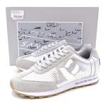 ショッピングイニシャル 【中古・未使用品】SANGACIO サンガッチョ Wako's room イニシャルスニーカー にゅーず レザー 24.5cm シルバー W-SGC-2302-K レディース