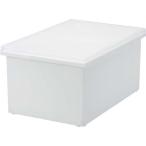 JEJ state ステーショナリーボックスL A4ファイル収納ボックス クリアホワイト (1個組)