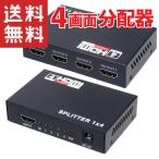 HDMI 分配器 1入力 4画面同時出力 スプリッター 金属メタル筐体 コンパクト