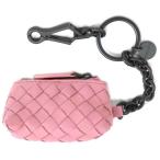 未使用 ボッテガ ヴェネタ キーリング BOTTEGA 474567-5718 バッグチャーム ミニポーチ付き イントレチャート ナッパ ブドワール ピンク