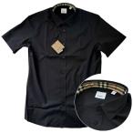 未使用 バーバリー シャツ BURBERRY メンズ トップス 半袖 襟付き シンプル 無地 ブラック 黒 バーバリーチェック XS SS L 8032310