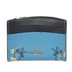 未使用 コーチ コインケース カードケース C7385-SVBLM COACH 薄型 シェイプド ウィズ フローラル ボウ プリント ブルー 青 水色 花柄