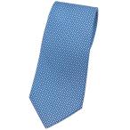 新古品 サルヴァトーレ フェラガモ ブランド ネクタイ Ferragamo シルク 100％ レギュラータイ ブルー 青 水色 OJ10225