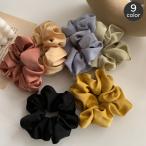 ショッピングシュシュ シュシュ レディース ヘアアクセサリー ヘアゴム 髪飾り 髪留め サテン調 ヘアアレンジ 無地 単色 シンプル おしゃれ かわいい 大人可愛い フェミ