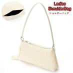 ショルダーバッグ 鞄 ストローバッグ レディース 女性用 カバン 肩掛け 斜め掛け チャーム付き タッセル ファスナー 可愛い おしゃれ 普段使い デ