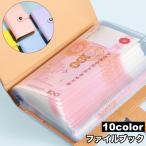 ファイルブック ファイルケース A6 50ページ 100枚収納 お札 コレクション ファイル ケース 保管 収納 クリアポケット アルバム コレクター
