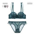 ブラジャー ショーツ 2点セット ランジェリー 下着 フルカップ インナー ホック調整 4段階 レディース シースルー フリル 花柄 おしゃれ セクシ