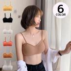 ブラジャー レディース ノンワイヤー 4分の3カップ 下着 インナー 薄手カップ付き リブ 無地 シンプル 美背中 バックシャン