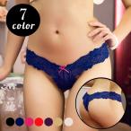 Tバック ショーツ レディース パンツ パンティー 下着 単品 総レース お花 リボン 透け感 シースルー エレガント 上品 セクシー 通気性 女子力