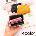 コインケース 小銭入れ がま口 がま口財布 カード入れ レディース 女性 フェイクレザー レザー調 編み込み ミニ財布 ミニウォレット コンパクト お