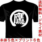 プロ野球応援ドライTシャツ(カラー5色) 漢字おもしろTシャツ 鷹Tシャツ ソフトバンクホークス 一文字バックプリント 送料無料 河内國製作所