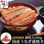 プレミアム会員 送料無料 2980円!送料無料 国産 特大 うなぎ 蒲焼き 200g-229g×1本 無投薬 お歳暮 ギフト #元気いただきますプロジェクト