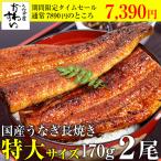 ショッピングうなぎ 国産 うなぎ 蒲焼き 国産 特大サイズ170g 2尾 ウナギ 鰻 送料無料 母の日 ギフト