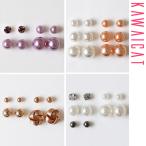 ピアス レディース アクセサリー セット パール ラインストーン 小さめ シンプル デイリー 韓国 dm22072