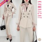  выставить женский костюм шарф комплект жакет tailored jacket длинный рукав длинные брюки работа бизнес весна осень Корея to28480
