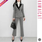  выставить женский костюм длинный рукав верх и низ в комплекте tailored jacket длинные брюки слаксы тугой Glenn проверка офис модный зима Корея to29213