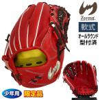 ジームス 軟式 ジュニア グローブ 少年用 オールラウンド 三方親 湯もみ型付け済 野球 限定品 大型 16DJN5 右投げ レッド×ブラウン×水色糸 爆買