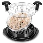 チキンシュレッダー プロフェッショナルチキンシュレッダーツールツイスト 簡単なキッチン体験に最適なミートシュレッダーツール 透明な蓋 滑り止めデ