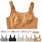 下着 ブラジャー 胸を小さく見せるブラ 2枚セット 大きいサイズ 無地 シンプル ナイトブラ スッキリ 胸を小さく見える フルカップ 背中 スッキリ